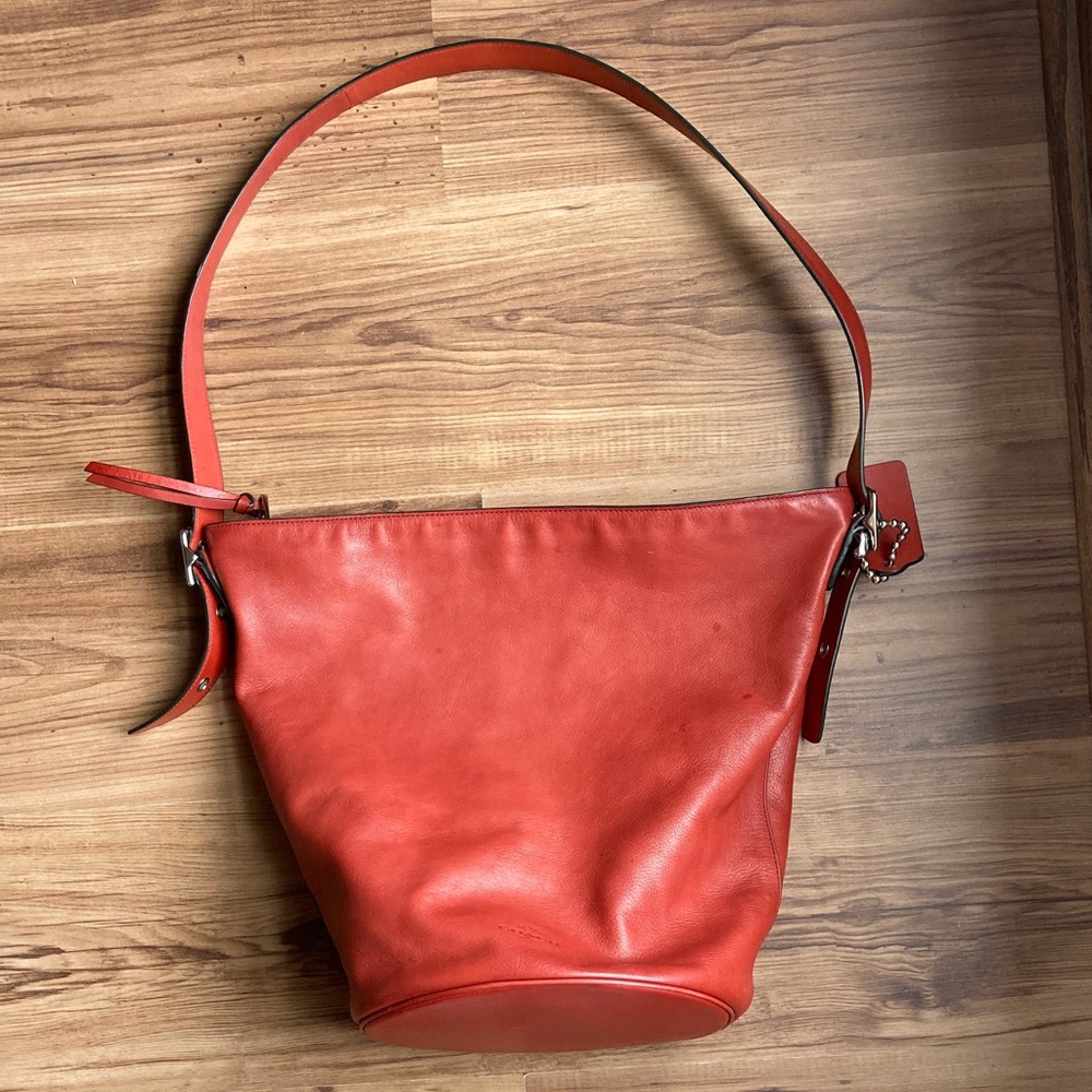 Coach Red Leather Shoulder Bag